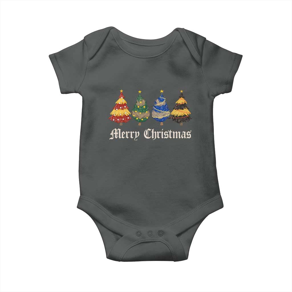 Christmas Tree Baby Onesie Retro Wizard Trees Magical Cute Family Pajama - Wonder Print Shop