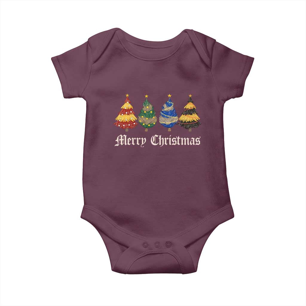 Christmas Tree Baby Onesie Retro Wizard Trees Magical Cute Family Pajama - Wonder Print Shop