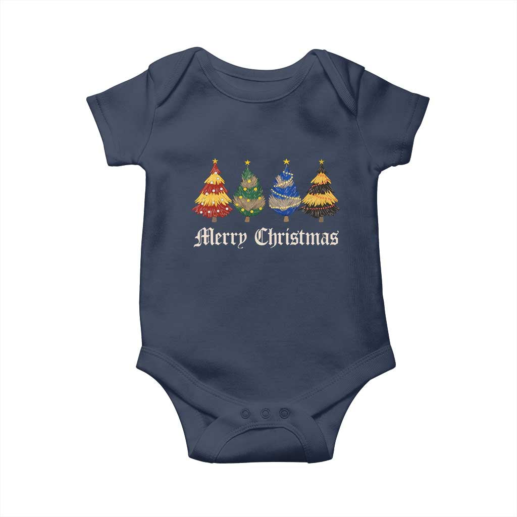 Christmas Tree Baby Onesie Retro Wizard Trees Magical Cute Family Pajama - Wonder Print Shop