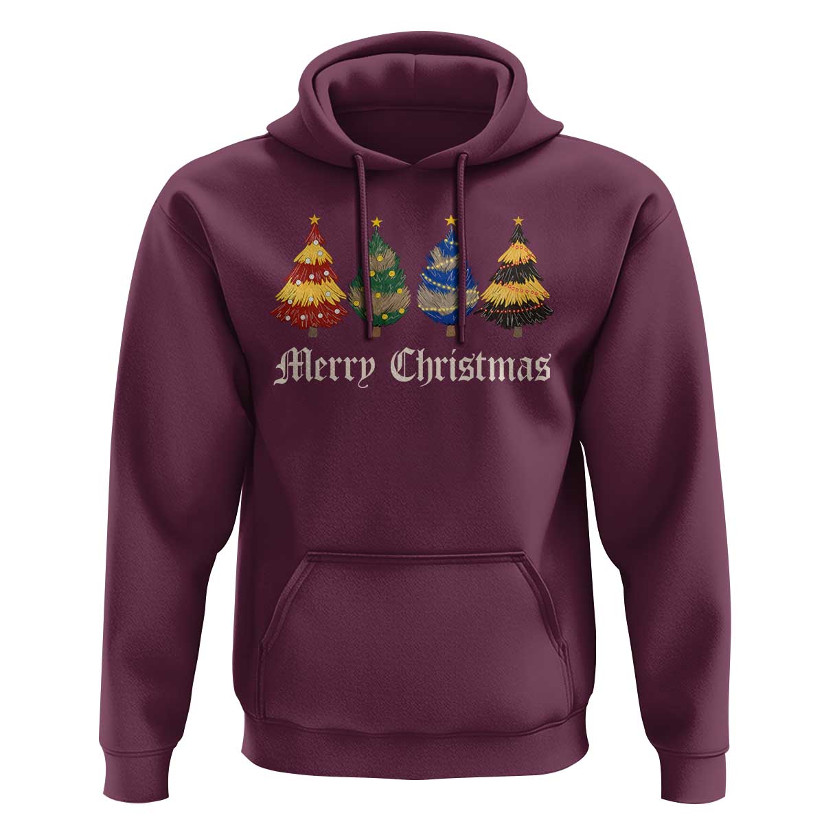 Christmas Tree Hoodie Retro Wizard Trees Magical Cute Family Pajama - Wonder Print Shop
