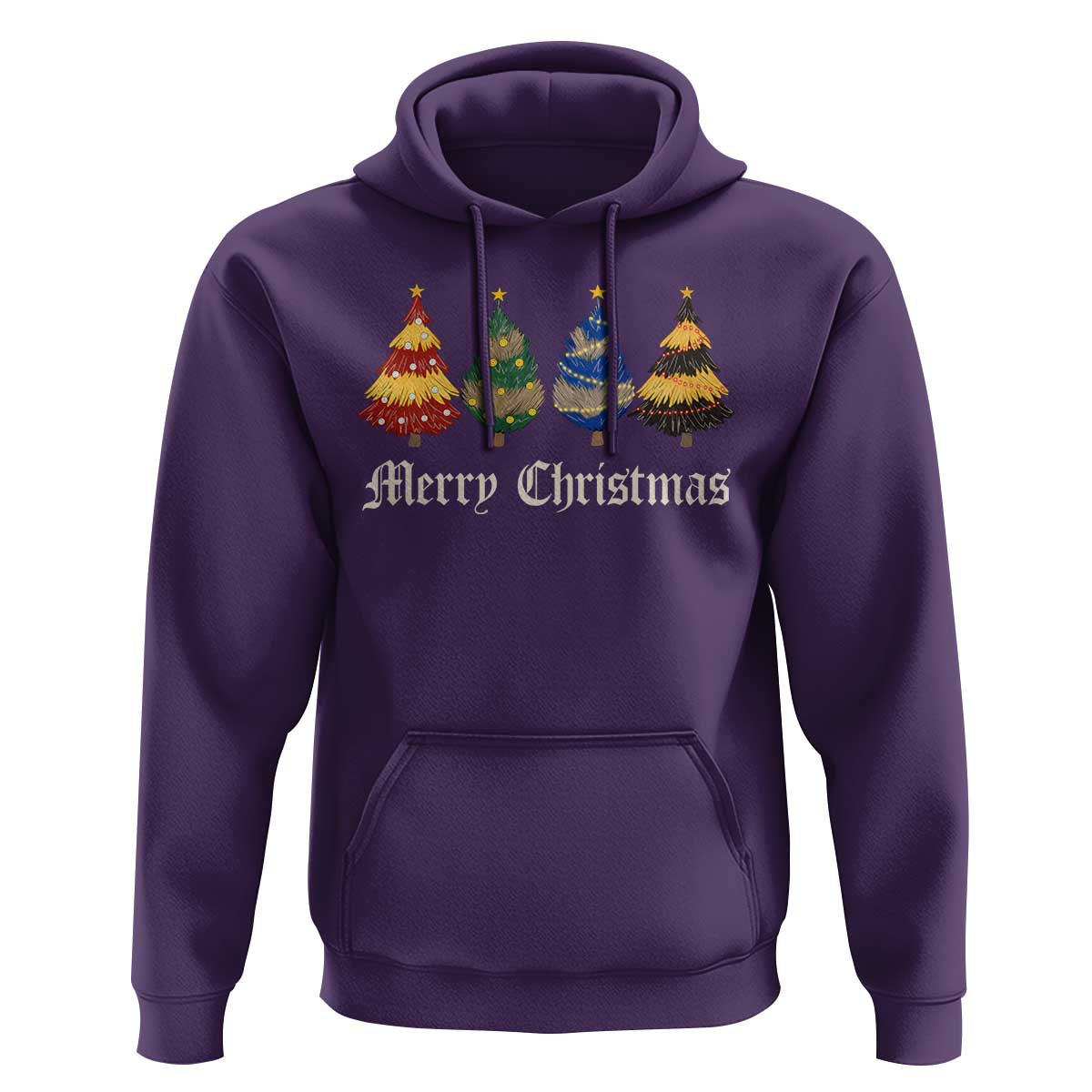Christmas Tree Hoodie Retro Wizard Trees Magical Cute Family Pajama - Wonder Print Shop