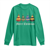 Christmas Tree Long Sleeve Shirt Retro Wizard Trees Magical Cute Family Pajama - Wonder Print Shop