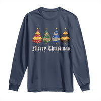 Christmas Tree Long Sleeve Shirt Retro Wizard Trees Magical Cute Family Pajama - Wonder Print Shop