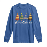Christmas Tree Long Sleeve Shirt Retro Wizard Trees Magical Cute Family Pajama - Wonder Print Shop