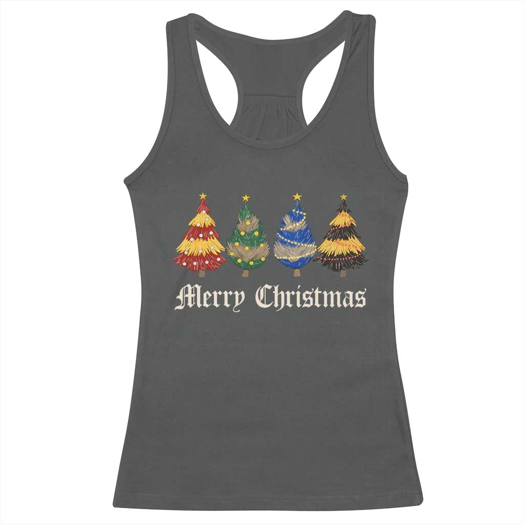 Christmas Tree Racerback Tank Top Retro Wizard Trees Magical Cute Family Pajama - Wonder Print Shop