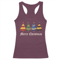 Christmas Tree Racerback Tank Top Retro Wizard Trees Magical Cute Family Pajama - Wonder Print Shop
