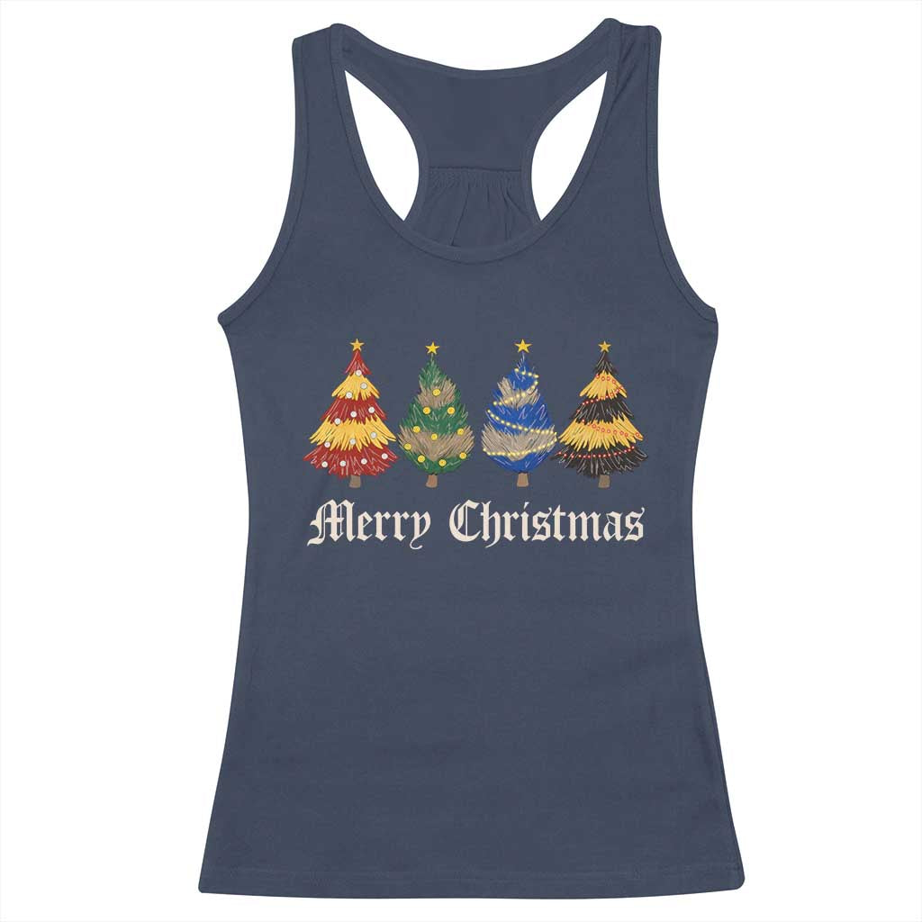 Christmas Tree Racerback Tank Top Retro Wizard Trees Magical Cute Family Pajama - Wonder Print Shop