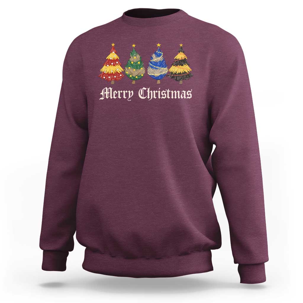 Christmas Tree Sweatshirt Retro Wizard Trees Magical Cute Family Pajama - Wonder Print Shop