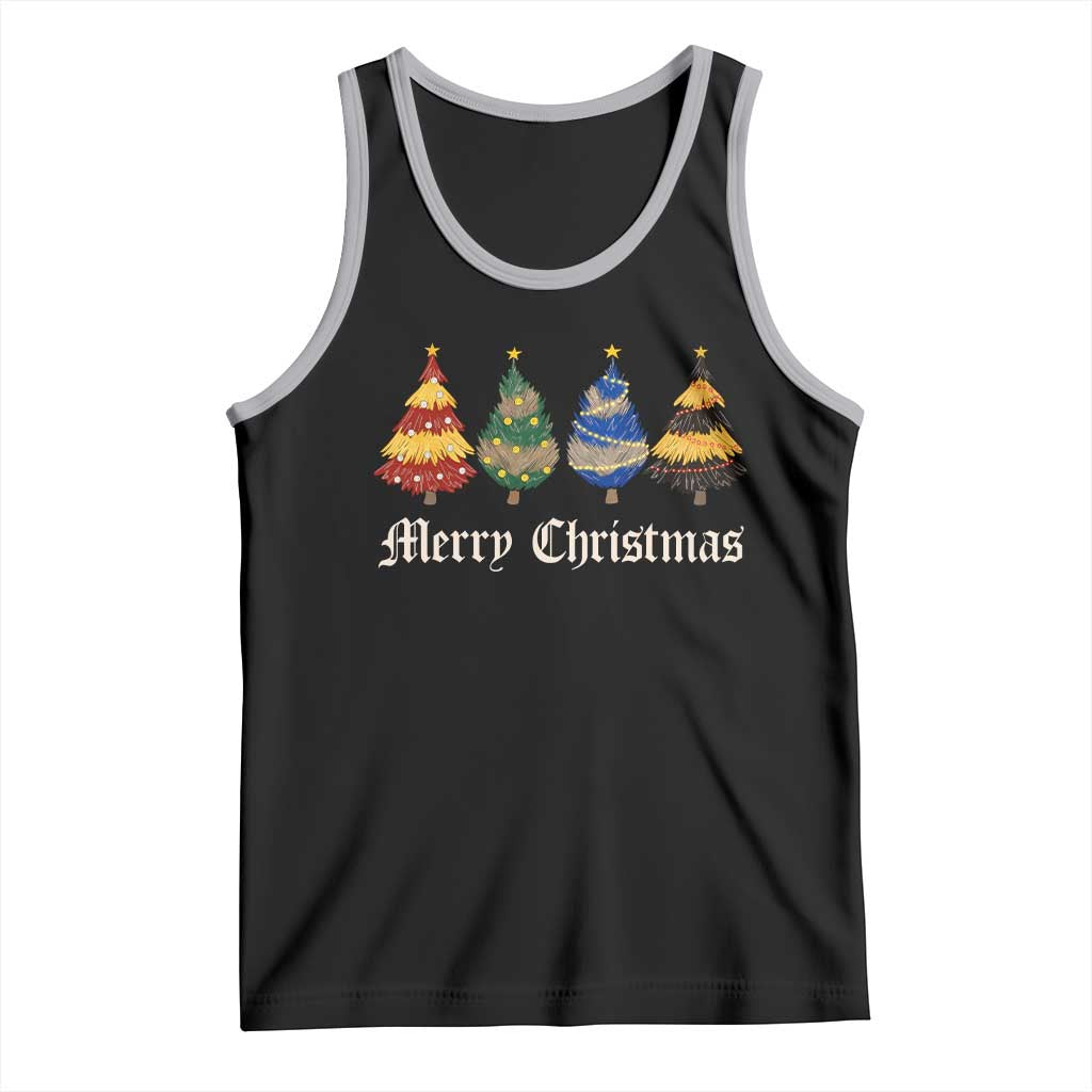 Christmas Tree Tank Top Retro Wizard Trees Magical Cute Family Pajama - Wonder Print Shop
