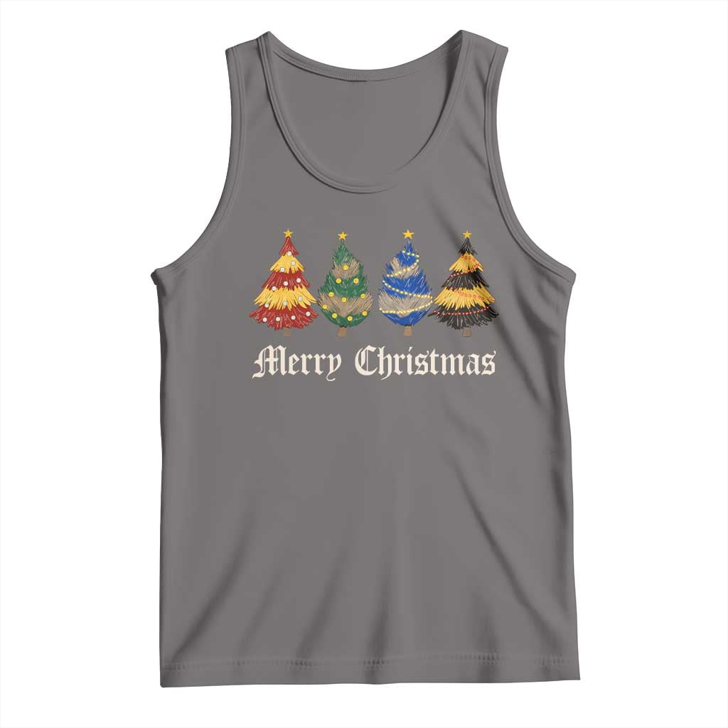 Christmas Tree Tank Top Retro Wizard Trees Magical Cute Family Pajama - Wonder Print Shop