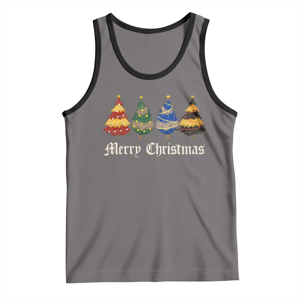 Christmas Tree Tank Top Retro Wizard Trees Magical Cute Family Pajama - Wonder Print Shop