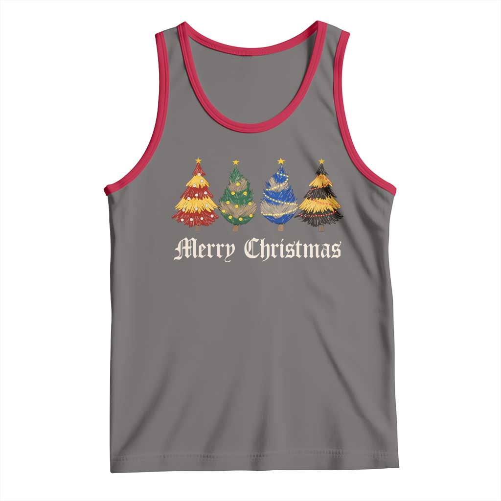 Christmas Tree Tank Top Retro Wizard Trees Magical Cute Family Pajama - Wonder Print Shop