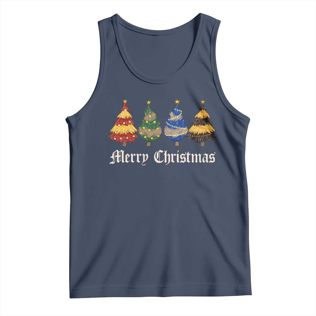 Christmas Tree Tank Top Retro Wizard Trees Magical Cute Family Pajama - Wonder Print Shop