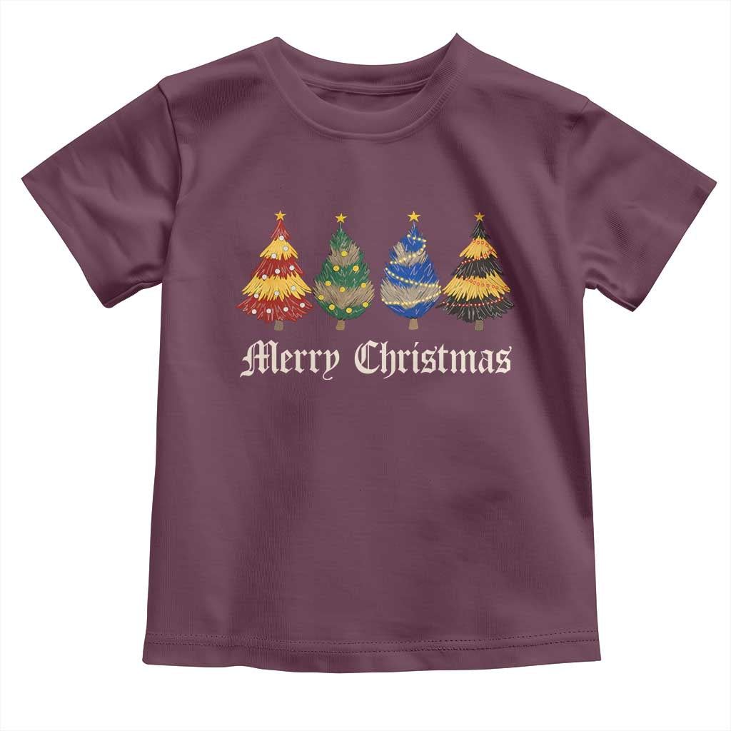 Christmas Tree Toddler T Shirt Retro Wizard Trees Magical Cute Family Pajama - Wonder Print Shop