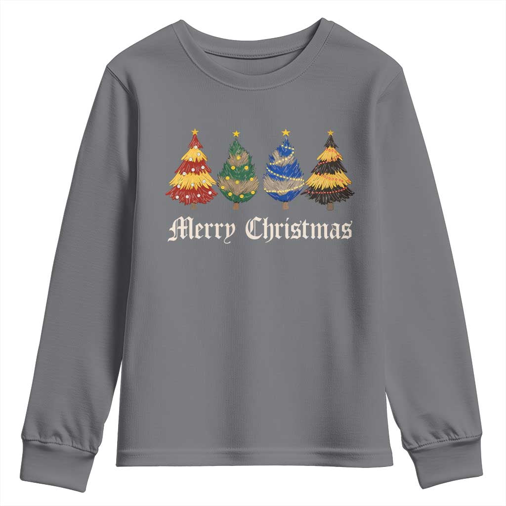 Christmas Tree Youth Sweatshirt Retro Wizard Trees Magical Cute Family Pajama - Wonder Print Shop