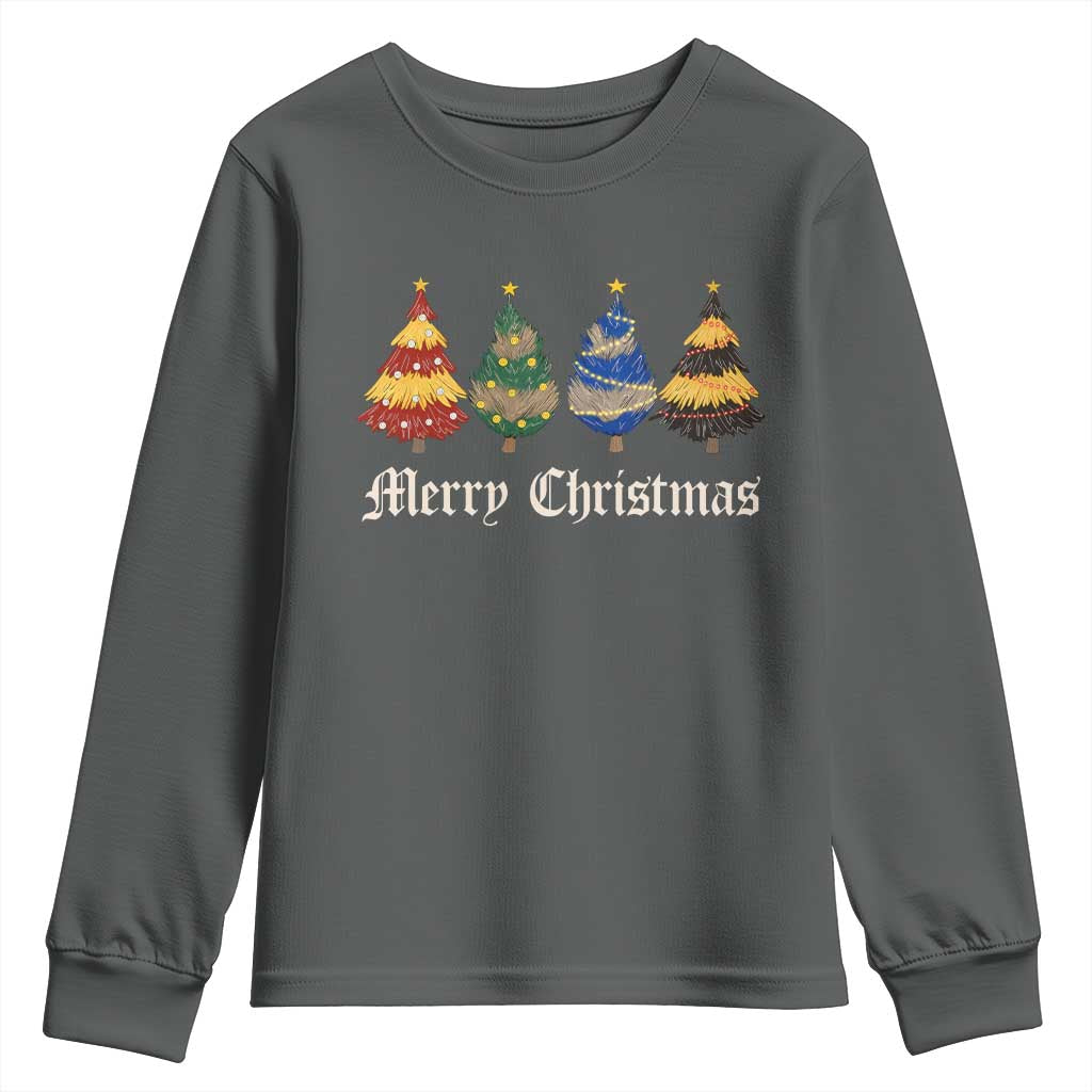Christmas Tree Youth Sweatshirt Retro Wizard Trees Magical Cute Family Pajama - Wonder Print Shop