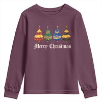 Christmas Tree Youth Sweatshirt Retro Wizard Trees Magical Cute Family Pajama - Wonder Print Shop