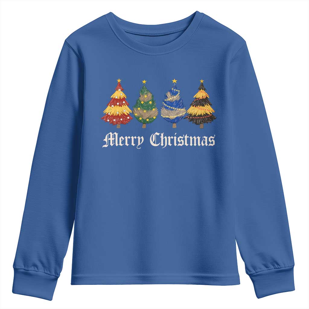 Christmas Tree Youth Sweatshirt Retro Wizard Trees Magical Cute Family Pajama - Wonder Print Shop