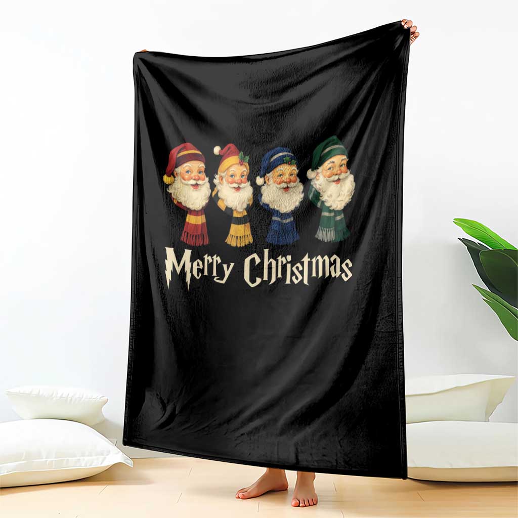 Merry Christmas Santa Throw Blanket Vintage Wizard Holiday Season Cute Family Pajama - Wonder Print Shop
