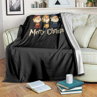 Merry Christmas Santa Throw Blanket Vintage Wizard Holiday Season Cute Family Pajama - Wonder Print Shop