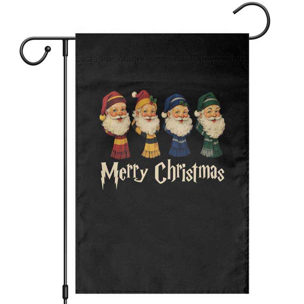 Merry Christmas Santa Garden Flag Vintage Wizard Holiday Season Cute Family Pajama - Wonder Print Shop