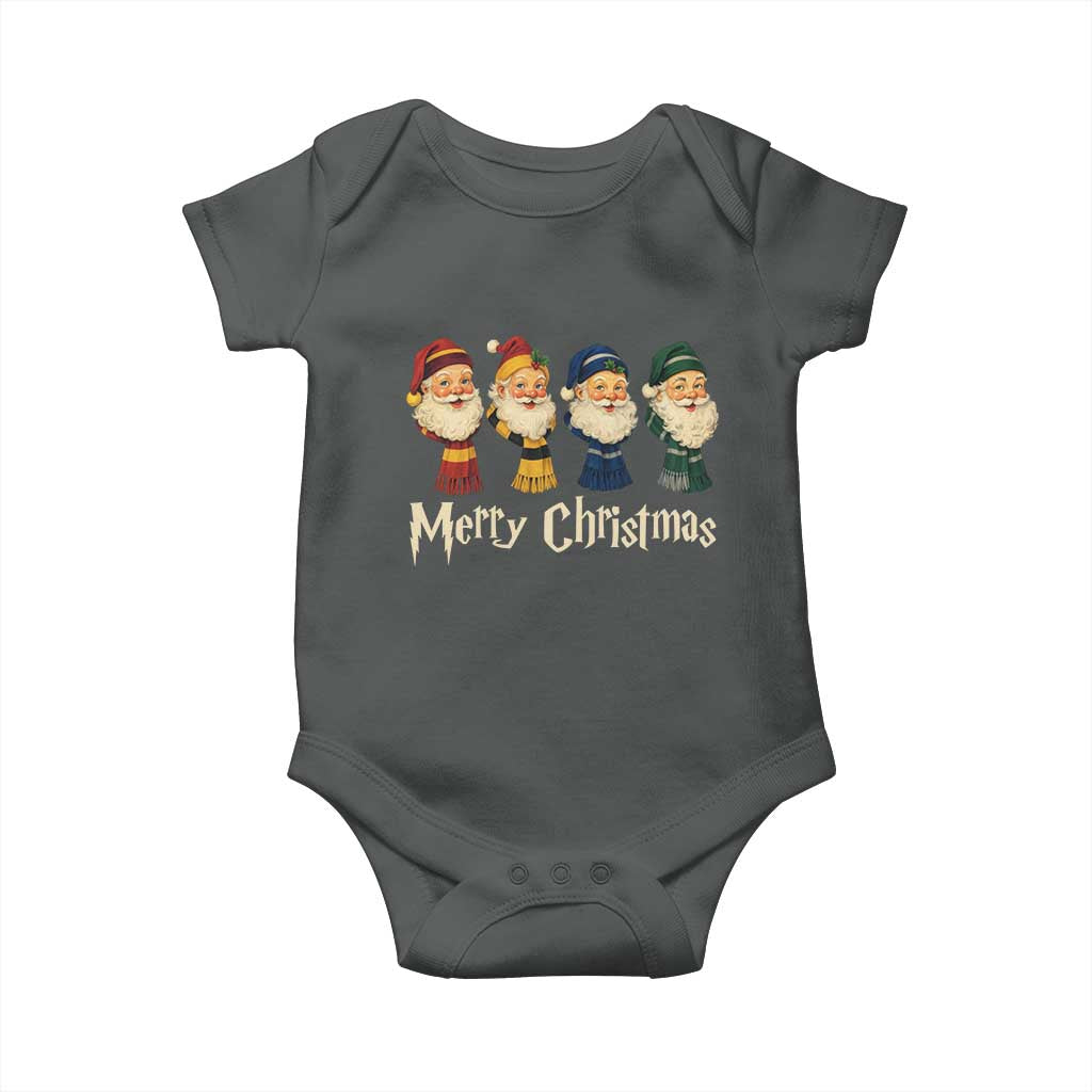 Merry Christmas Santa Baby Onesie Vintage Wizard Holiday Season Cute Family Pajama - Wonder Print Shop