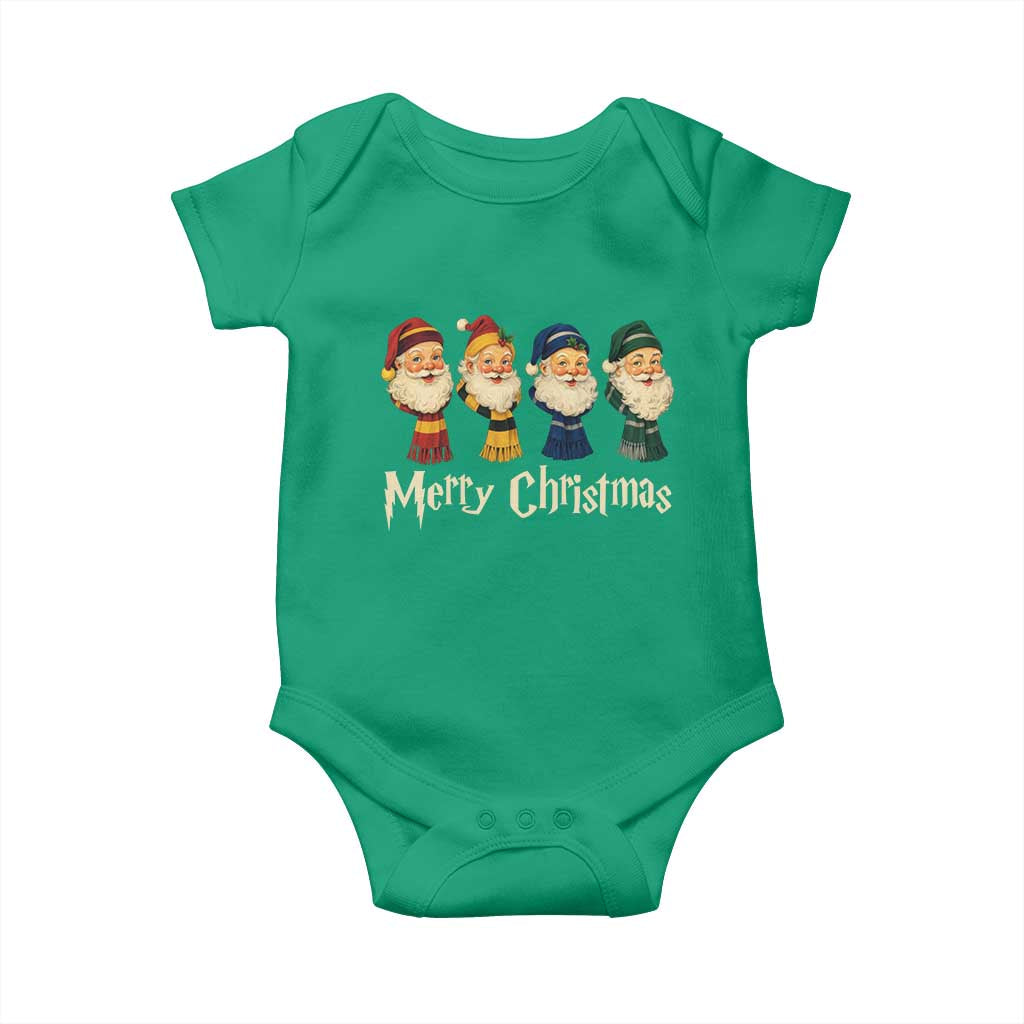 Merry Christmas Santa Baby Onesie Vintage Wizard Holiday Season Cute Family Pajama - Wonder Print Shop