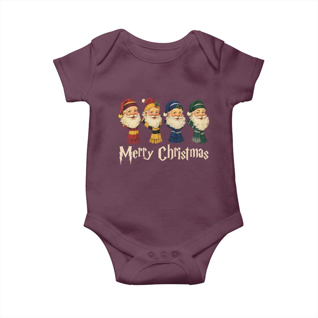 Merry Christmas Santa Baby Onesie Vintage Wizard Holiday Season Cute Family Pajama - Wonder Print Shop