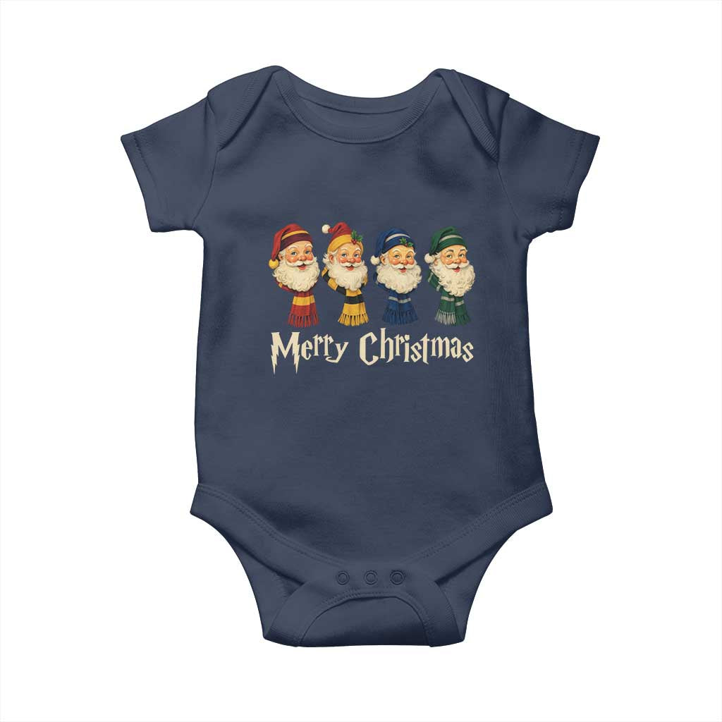 Merry Christmas Santa Baby Onesie Vintage Wizard Holiday Season Cute Family Pajama - Wonder Print Shop