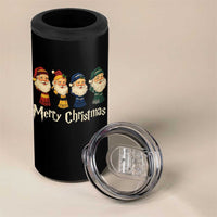 Merry Christmas Santa 4 in 1 Can Cooler Tumbler Vintage Wizard Holiday Season Cute Family Pajama - Wonder Print Shop