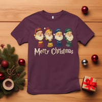 Merry Christmas Santa T Shirt Vintage Wizard Holiday Season Cute Family Pajama - Wonder Print Shop