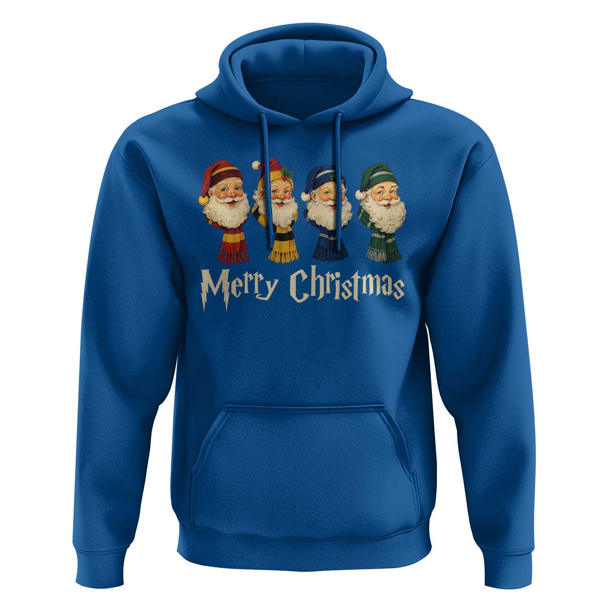 Merry Christmas Santa Hoodie Vintage Wizard Holiday Season Cute Family Pajama - Wonder Print Shop