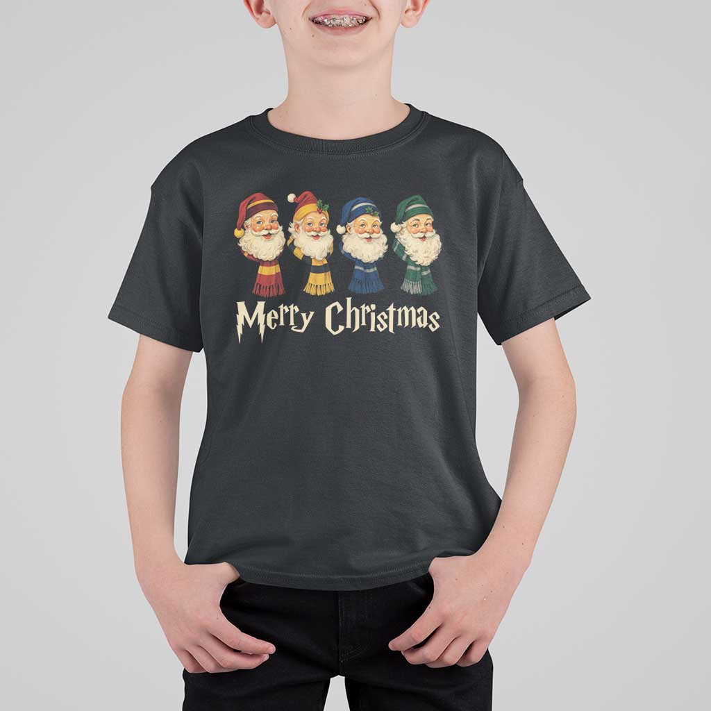 Merry Christmas Santa T Shirt For Kid Vintage Wizard Holiday Season Cute Family Pajama - Wonder Print Shop