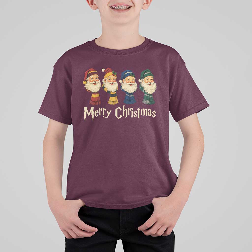Merry Christmas Santa T Shirt For Kid Vintage Wizard Holiday Season Cute Family Pajama - Wonder Print Shop