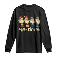 Merry Christmas Santa Long Sleeve Shirt Vintage Wizard Holiday Season Cute Family Pajama - Wonder Print Shop