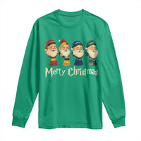 Merry Christmas Santa Long Sleeve Shirt Vintage Wizard Holiday Season Cute Family Pajama - Wonder Print Shop