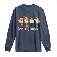 Merry Christmas Santa Long Sleeve Shirt Vintage Wizard Holiday Season Cute Family Pajama - Wonder Print Shop