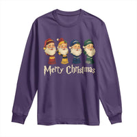 Merry Christmas Santa Long Sleeve Shirt Vintage Wizard Holiday Season Cute Family Pajama - Wonder Print Shop