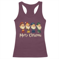 Merry Christmas Santa Racerback Tank Top Vintage Wizard Holiday Season Cute Family Pajama - Wonder Print Shop