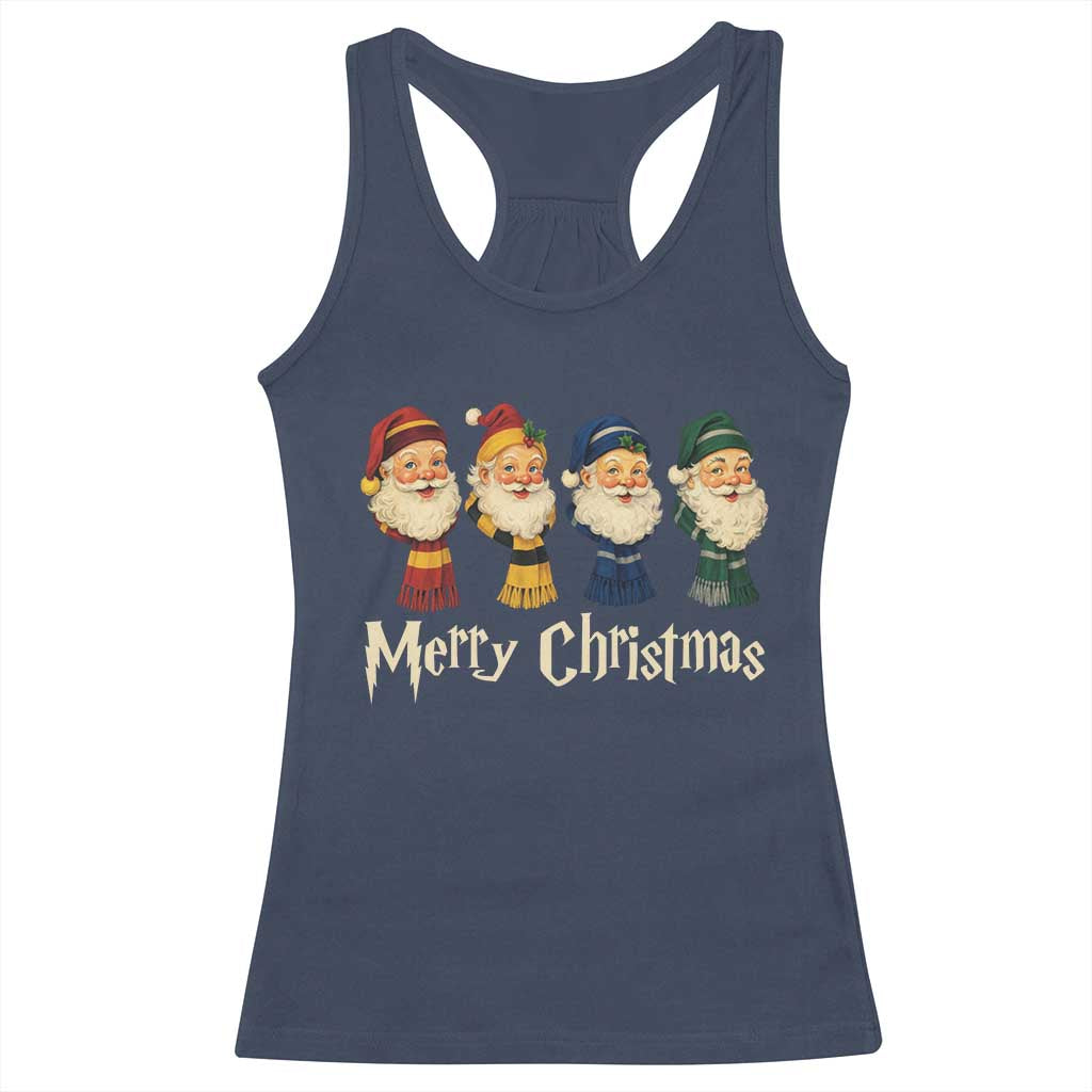 Merry Christmas Santa Racerback Tank Top Vintage Wizard Holiday Season Cute Family Pajama - Wonder Print Shop