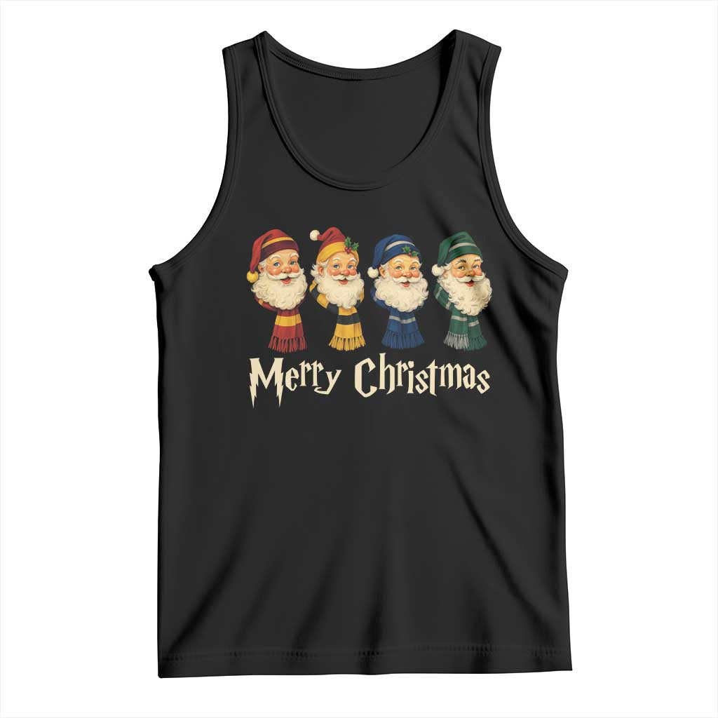 Merry Christmas Santa Tank Top Vintage Wizard Holiday Season Cute Family Pajama - Wonder Print Shop