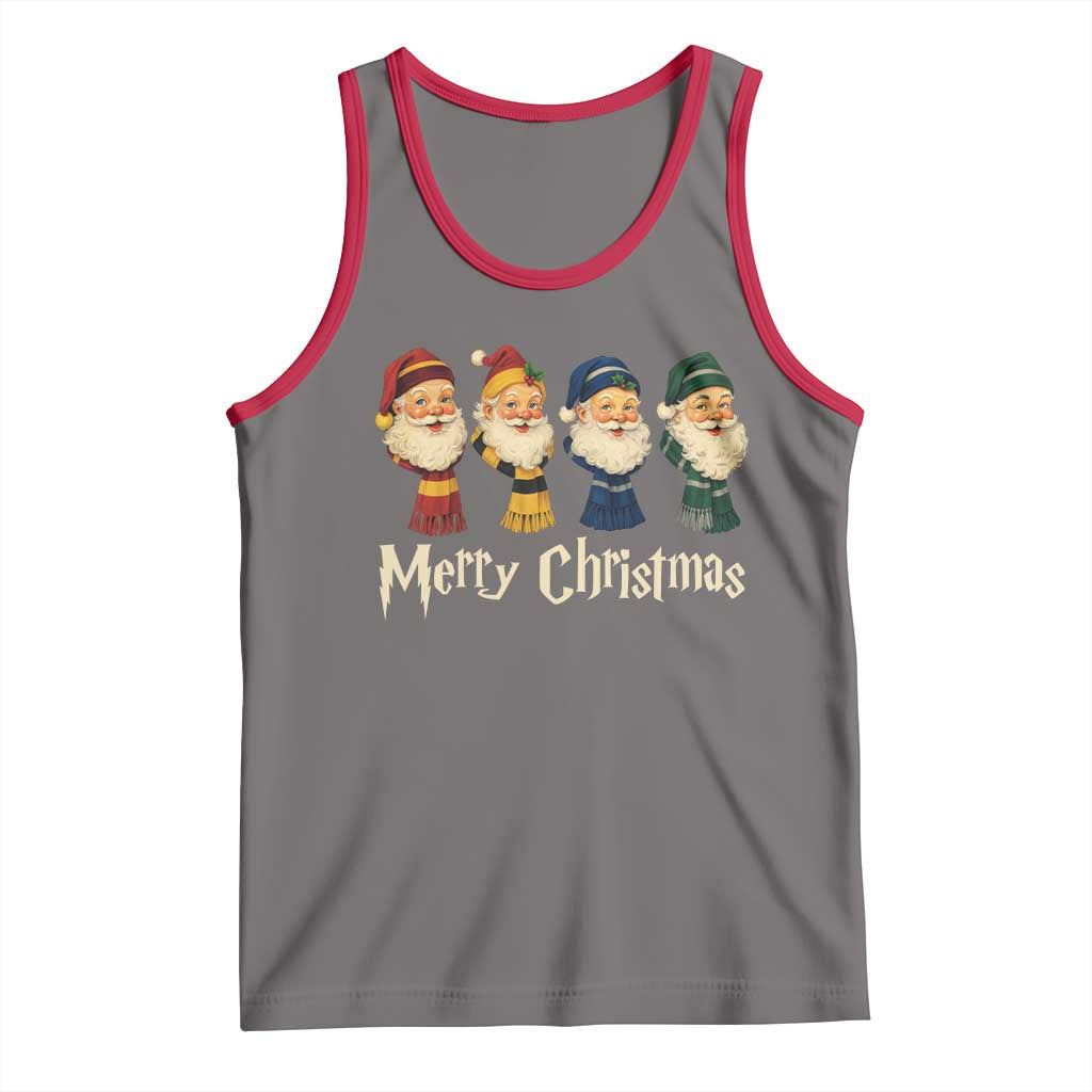 Merry Christmas Santa Tank Top Vintage Wizard Holiday Season Cute Family Pajama - Wonder Print Shop