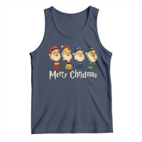 Merry Christmas Santa Tank Top Vintage Wizard Holiday Season Cute Family Pajama - Wonder Print Shop