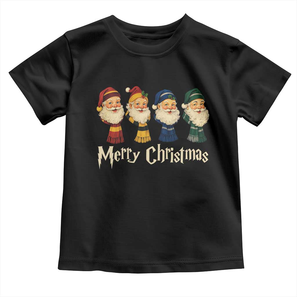 Merry Christmas Santa Toddler T Shirt Vintage Wizard Holiday Season Cute Family Pajama - Wonder Print Shop