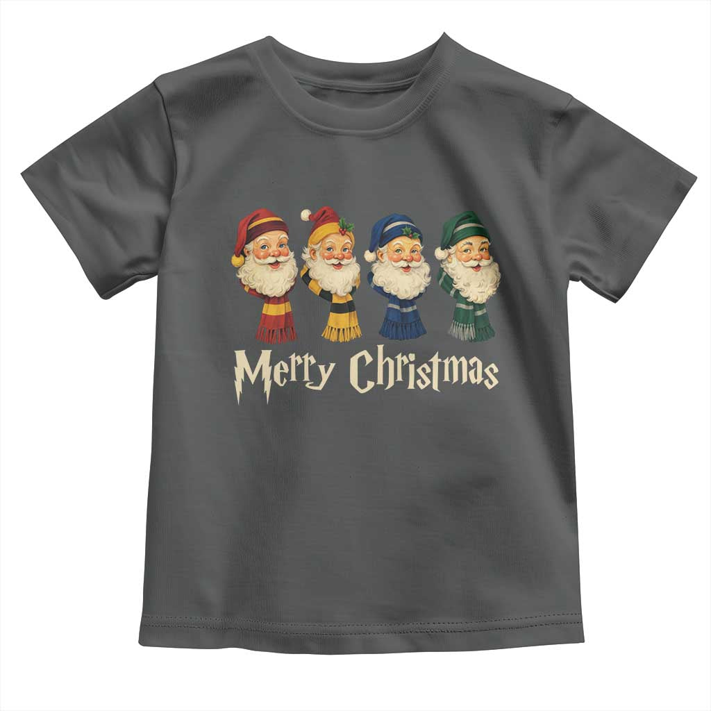 Merry Christmas Santa Toddler T Shirt Vintage Wizard Holiday Season Cute Family Pajama - Wonder Print Shop