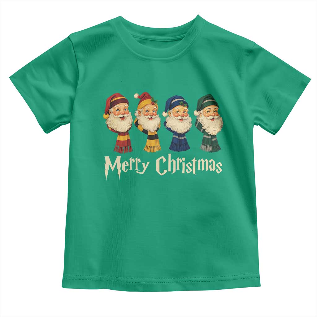 Merry Christmas Santa Toddler T Shirt Vintage Wizard Holiday Season Cute Family Pajama - Wonder Print Shop