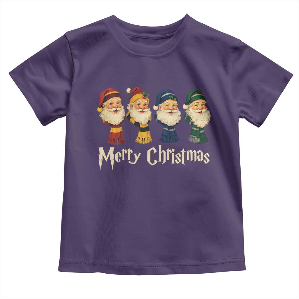 Merry Christmas Santa Toddler T Shirt Vintage Wizard Holiday Season Cute Family Pajama - Wonder Print Shop