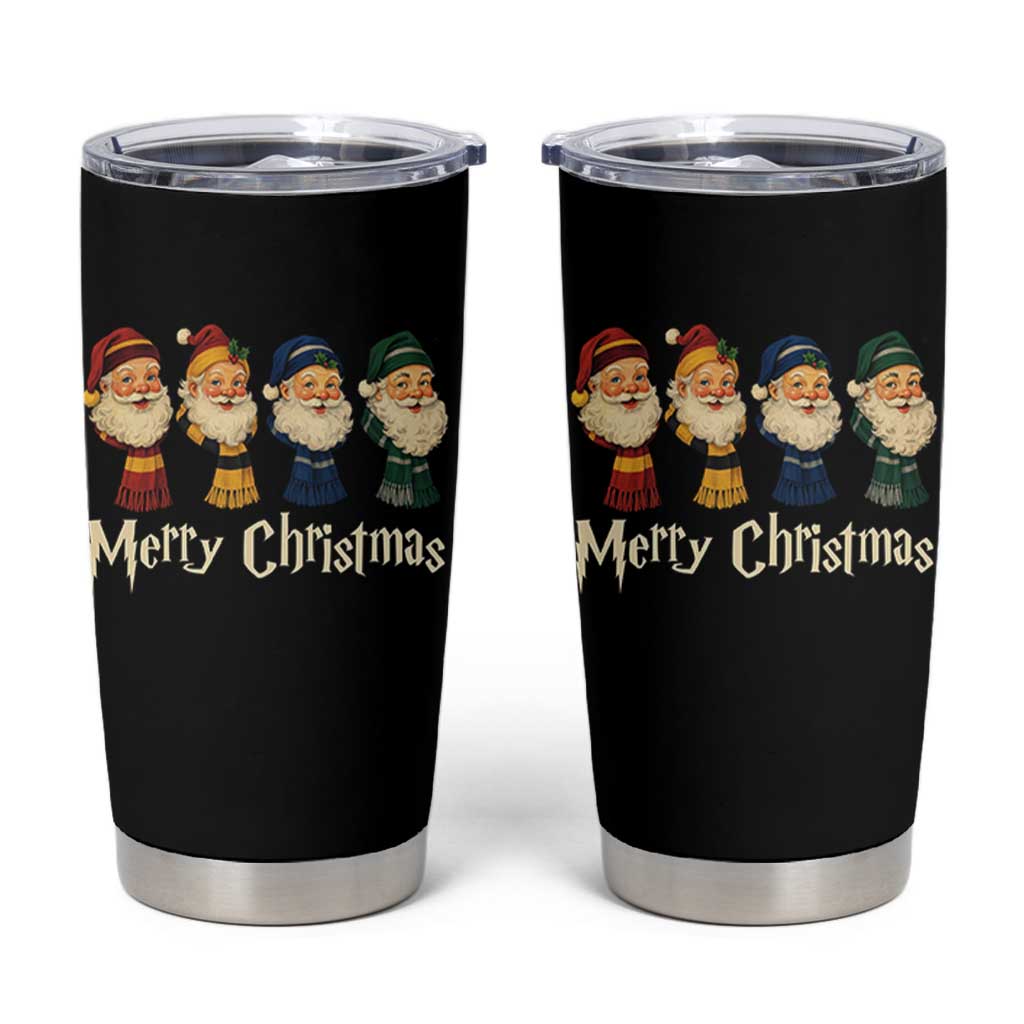 Merry Christmas Santa Tumbler Cup Vintage Wizard Holiday Season Cute Family Pajama - Wonder Print Shop