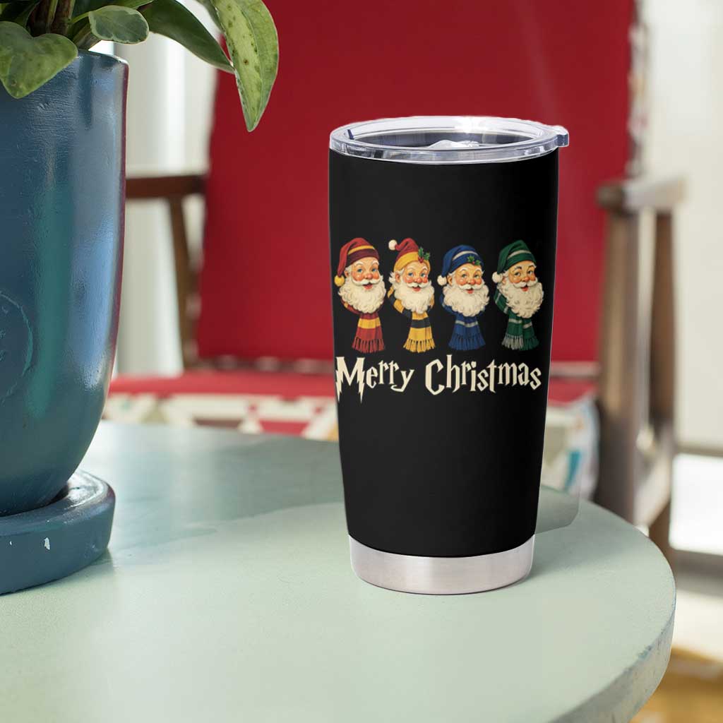 Merry Christmas Santa Tumbler Cup Vintage Wizard Holiday Season Cute Family Pajama - Wonder Print Shop
