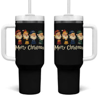 Merry Christmas Santa Tumbler With Handle Vintage Wizard Holiday Season Cute Family Pajama - Wonder Print Shop